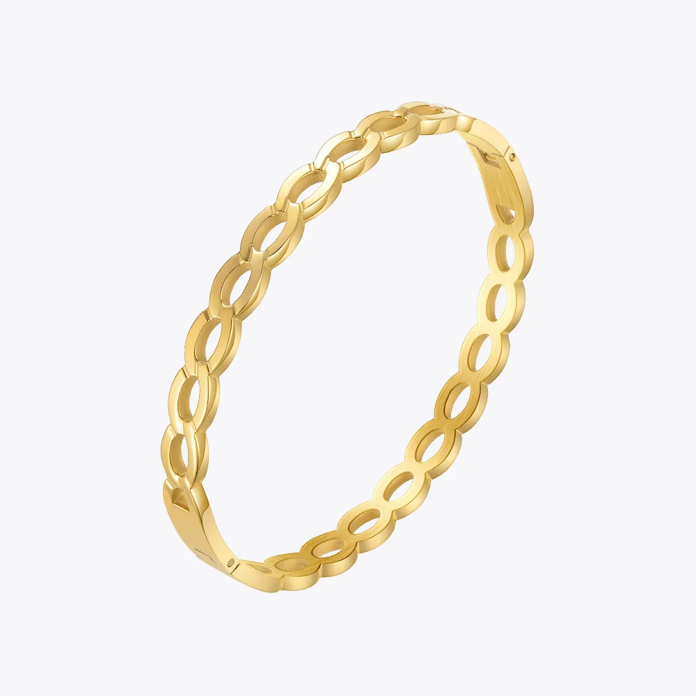 

Link Chain Bracelet For Women Stainless Steel Bangles 2021 Gold Color Fashion Jewelry Gifts Pulseras Mujer B212264