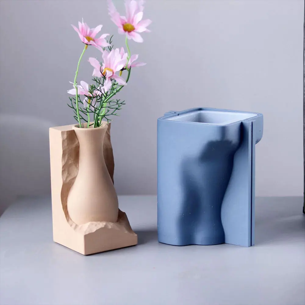 

Wabi Sabi Geometric Vase Silicone Mold, for Concrete Gypsum Epoxy Resin Sculpture, DIY Table Centerpiece & Zen Home Decor Gift