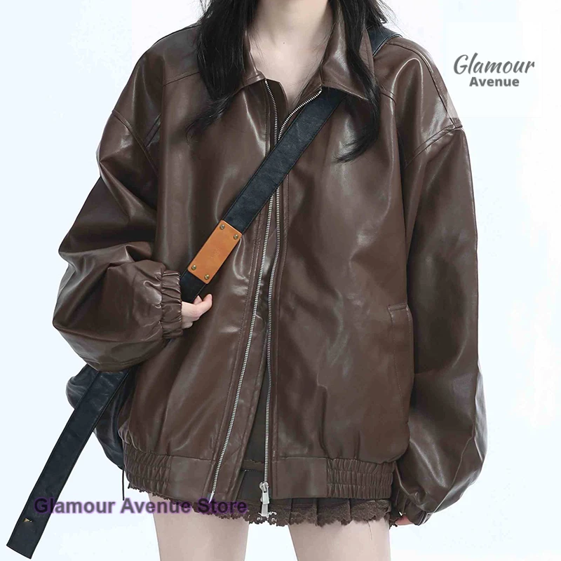 

Американская кожаная куртка Maillard в стиле ретро с нейтральным ветром, женская осенне-зимняя мотоциклетная куртка, повседневный топ Joker