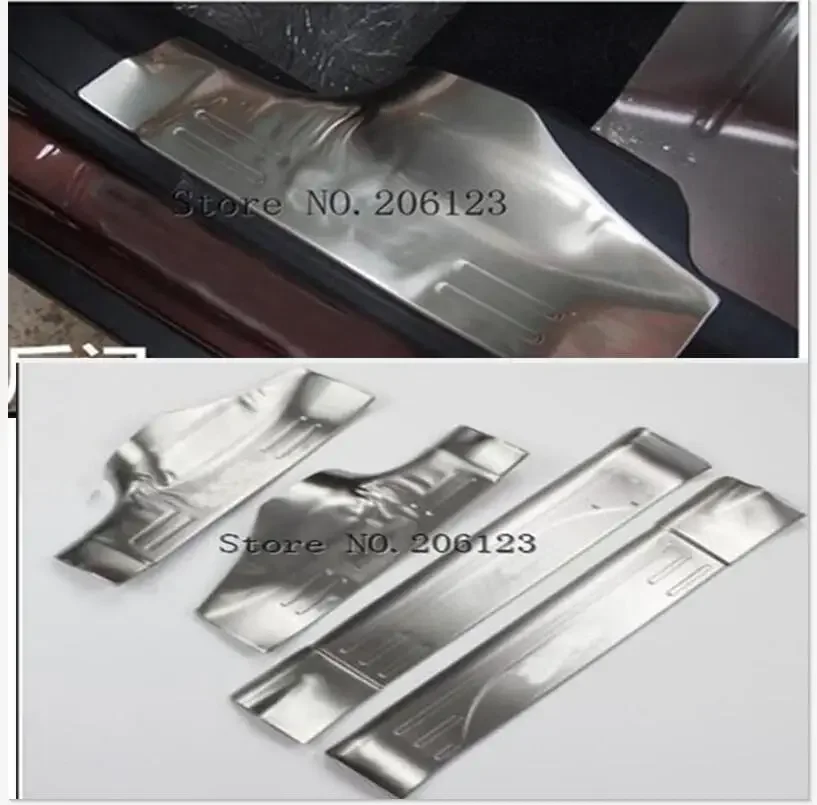 Car Stainless Steel pedal Door sill scuff plate Cover inner Built-in threshold part 4pcs for Peugeot 2008 2014 2015 2016 2017