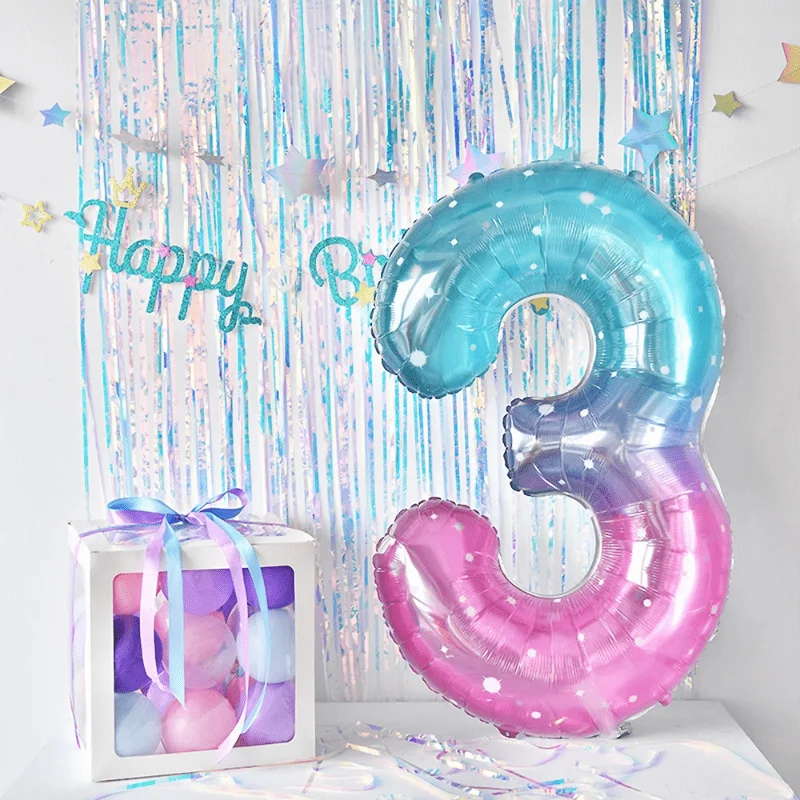 40IN Super Large Starry Sky Aluminum Film Birthday Party Decoration Digital Balloon