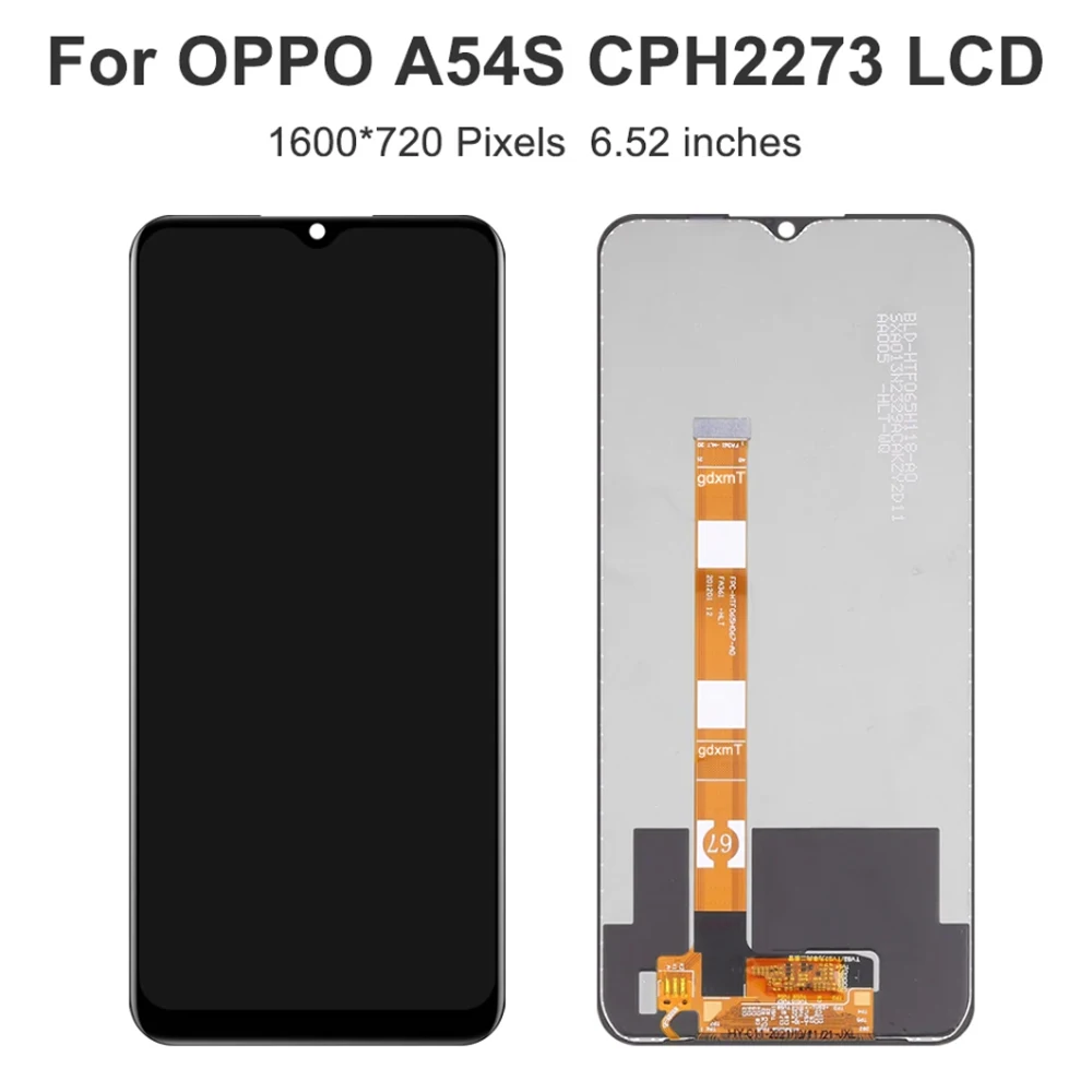 6.52'' Original LCD For OPPO A54S CPH2273 Display Touch Screen Replacement Digitizer Assembly Phone Repair Parts 100% Tested