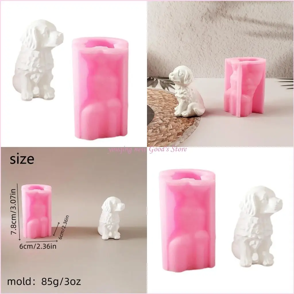 

57QA Pet Dog Ornament Mold Easy to Use Silicone Mold Animal Shaped Desktop Decoration Mould Jewelry Making Supplies