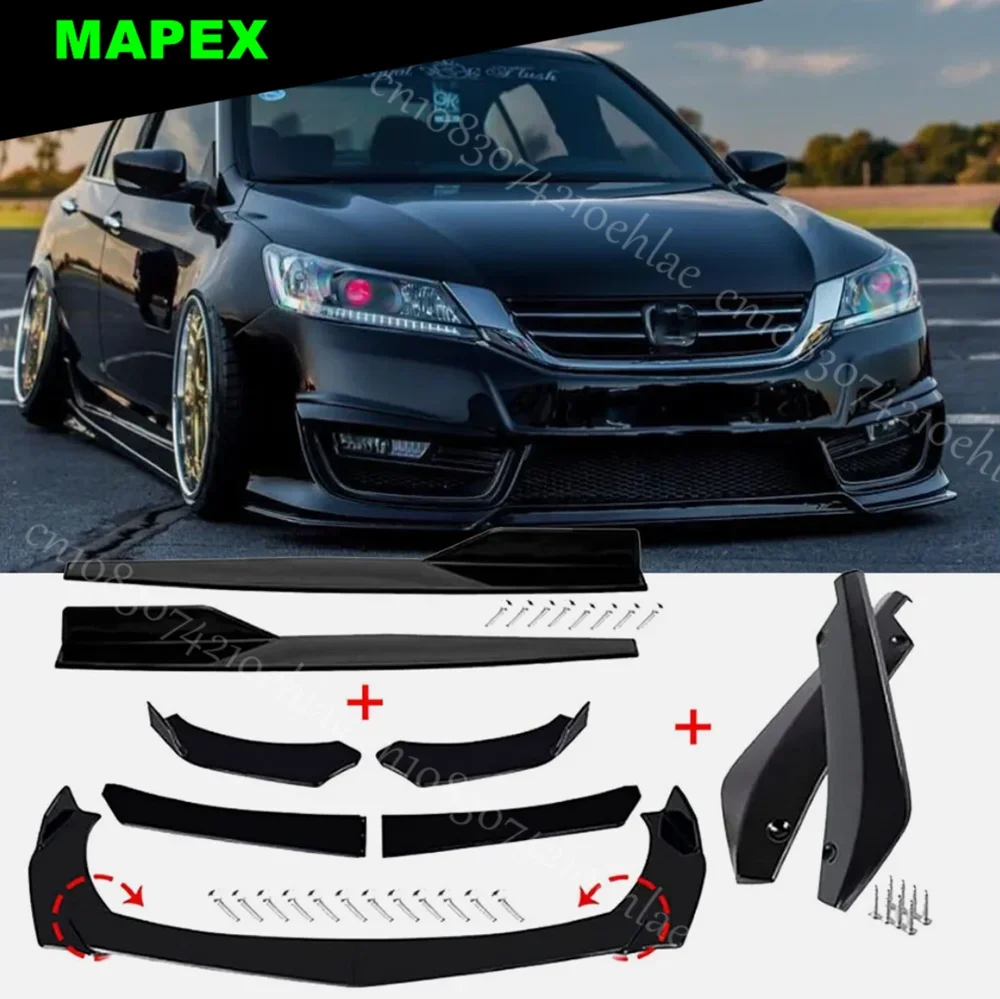 Coupe Sedan Car Front Bumper Lip Spoiler Splitter Body Kit Blk For HONDA ACCORD