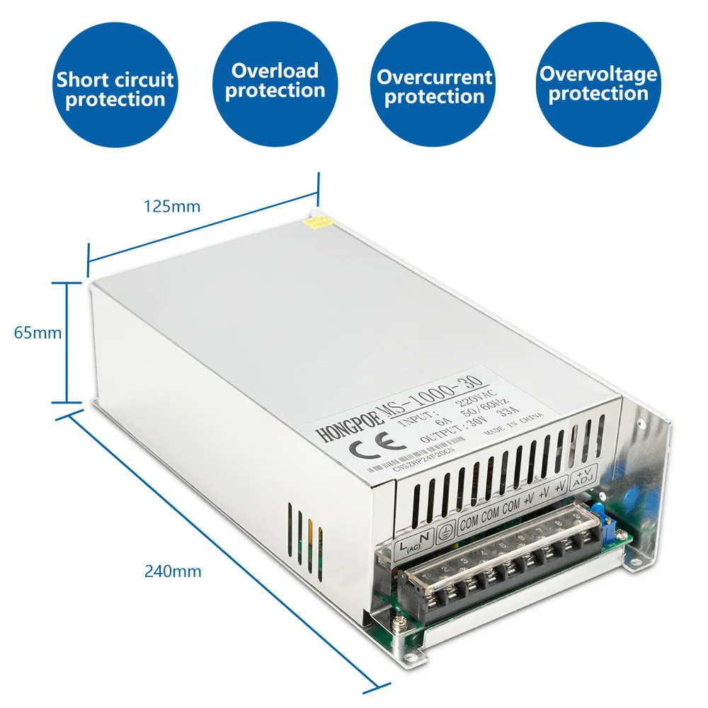 500W 600W 1000W 1500W Einstellbares Netzteil 0-12V 15V 24V 36V 48V 60V 72V 85V 90V 110V 150V 200V 110/220V Ac zu DC Smps – Detail 8