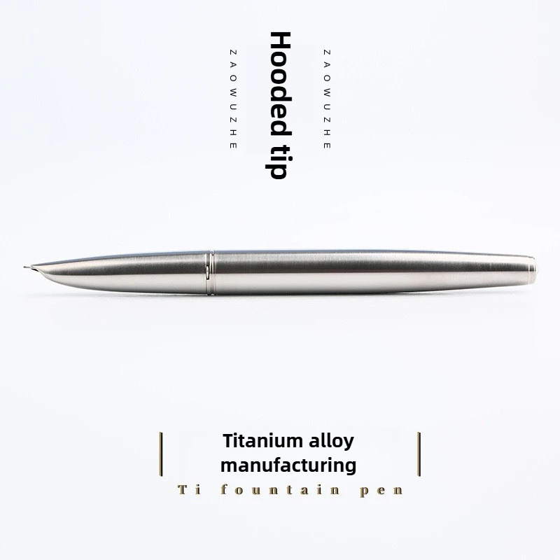 Majohn Ti200 Titanium Alloy Metal Fountain Pen Fine Size Gold 0.5mm with Converter Office School Supplies Stationery
