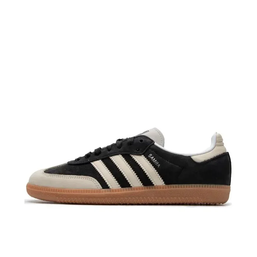 Adidas Originals Samba Gazelle OG Men's and Women's Black and Brown Retro Low Top Non-slip German Training Board Shoes