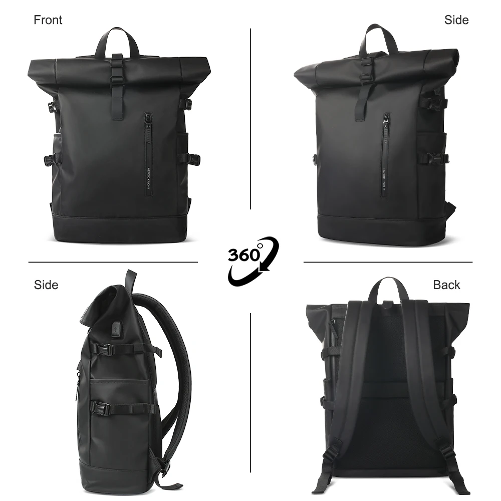 Ian-Sac à dos de voyage extensible pour homme, grande capacité, étanche, sac pour ordinateur portable 15.6 ", sac à dos de randonnée, sac à dos de cyclisme, sac à dos avec port USB