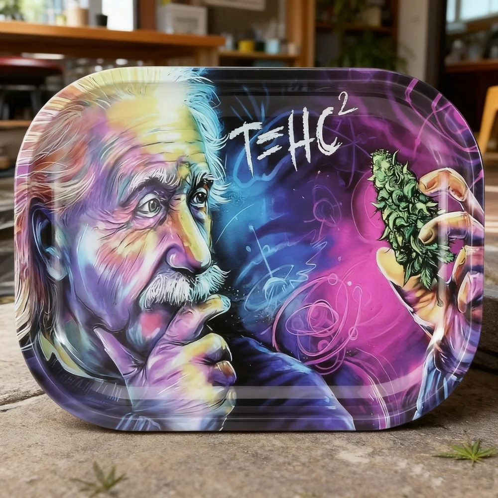 18*14 سنتيمتر التبغ المعادن صينية لف الحاويات التدخين تخزين الشاي طاولة القهوة المتداول أداة #4