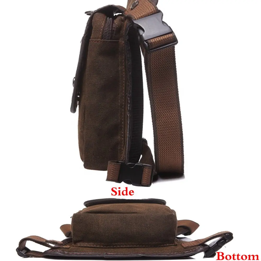 Vintage Canvas Thigh Fanny Pack Men Motorcycle Waist Leg Bag Multifunctional Crossbody Hip Drop Leg Pouch For Outdoor Riding
