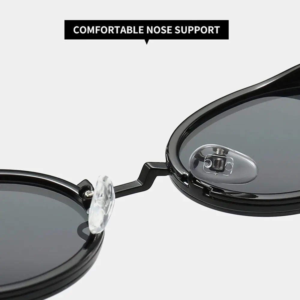 Fashion Metal Frame Oval Sunglasses Hip-Hop UV400 Small Frame Sun Glasses Punk Shades for Women Men
