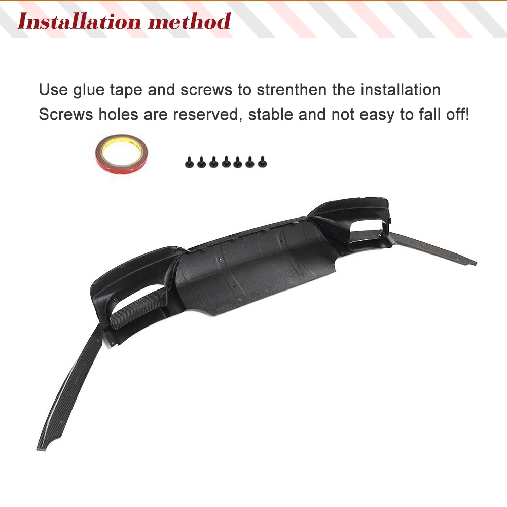 Rear Bumper Diffuser Lip Splitters for BMW 6 Series F06 F12 F13 M6 2013 - 2019 Car Rear Bumper Diffuser Lip Spoiler Carbon Fiber
