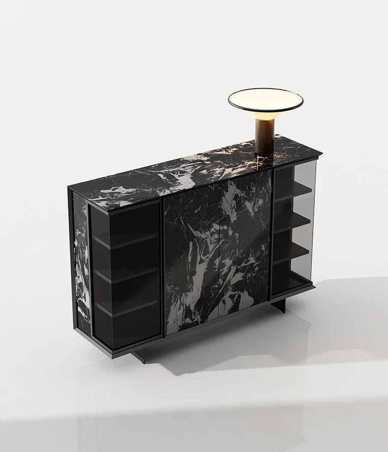 HHLight Luxury Rock Slab Shoe Cabinet Modern Simple Secret Cabinet Against The Wall