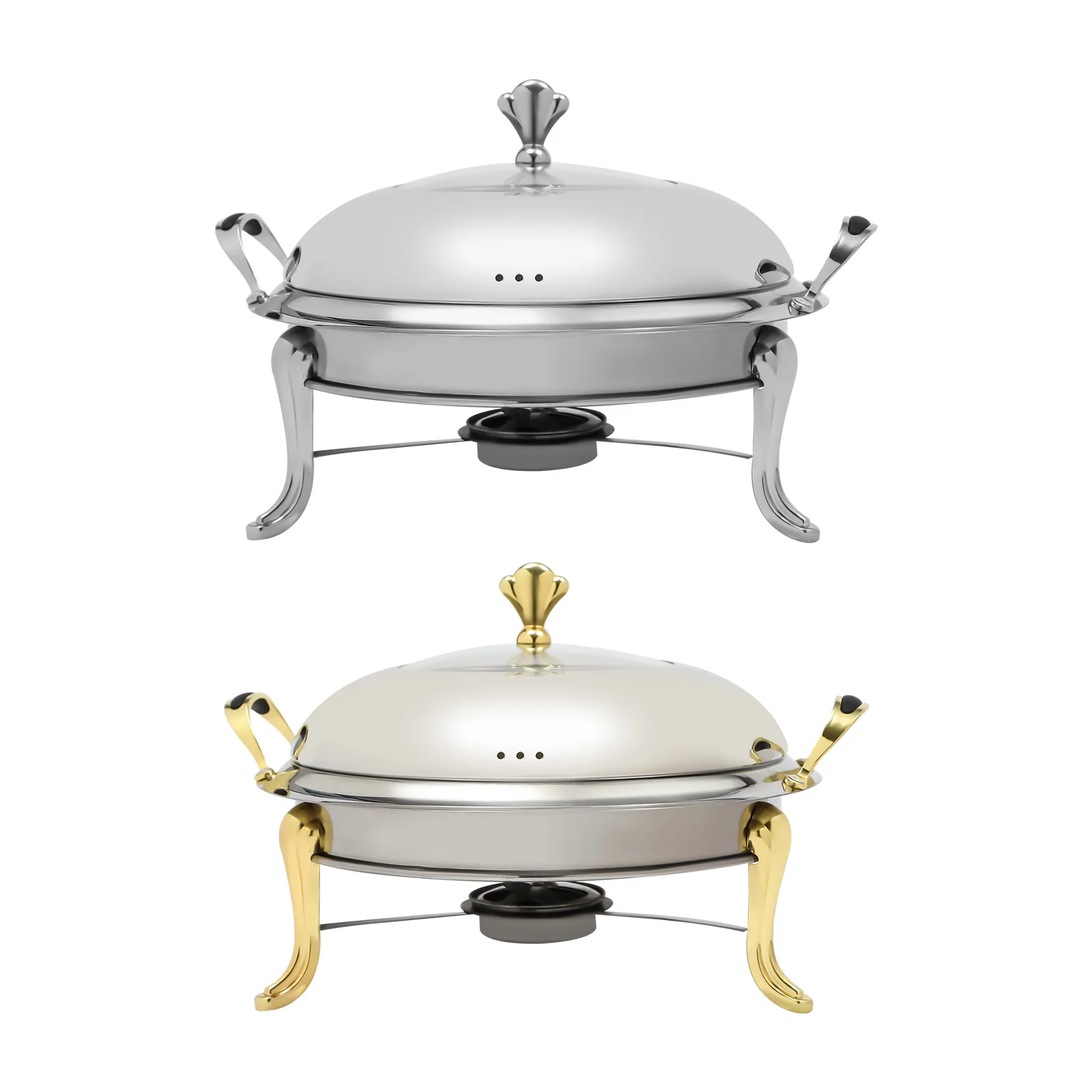 Stainless Steel Chafing Dish, 5L, Gold Color, Dust-Proof Lid, Side Handles for Catering, Buffet & Parties