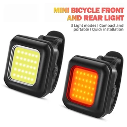 Waterproof Mini Cycling Front/Rear Light Rechargeable LED Flashlight Portable Ultralight Bicycle Warning Taillight Hiking