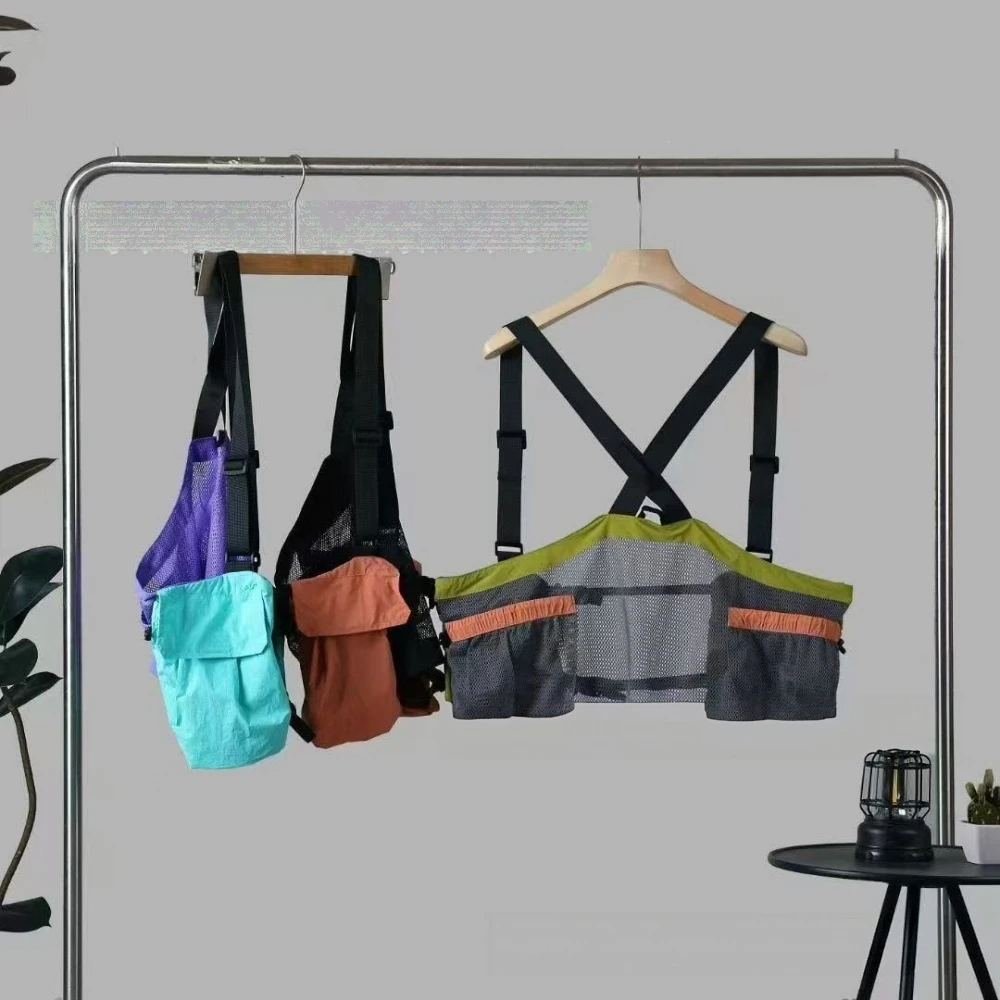 Outdoor Contrast-color Vest Totes Bag Unisex Breathable Lightweight Shopping Bags Fashion Cycling Hiking Travel Bag Bolsos Mujer