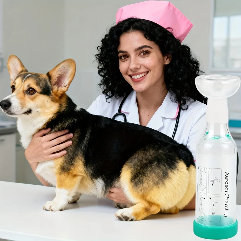 Katzen- und Hunde-Inhalator, Geeignet für die Meisten Haustiere, Ausgestattet mit (S) und (M) Gesichtsmasken, Ideal für Atemwegspflege zu Hause – Detail 7