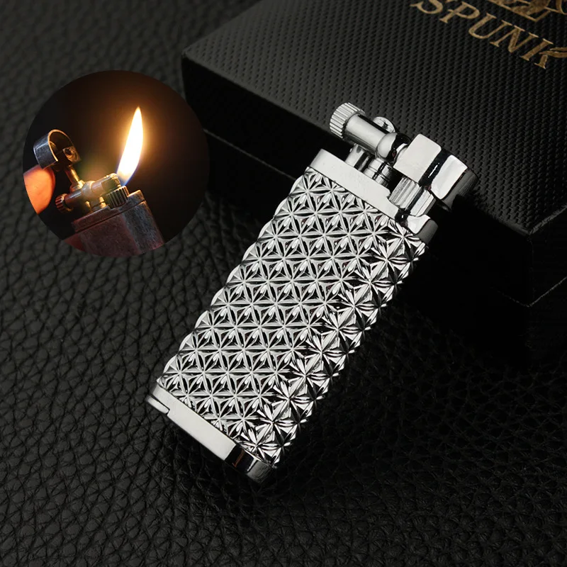 Inflatable Slanted Flame Pipe Metal Lighter for Pipes Stylish Flame Pipes Metal Teeth, Inflatable Lighter, Cigarette Accessories