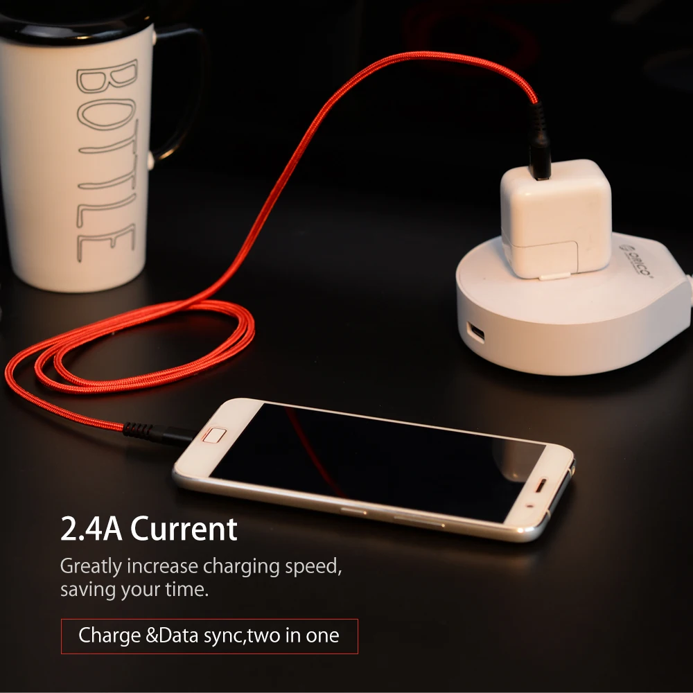 ORICO 마이크로 USB 케이블, 안드로이드 충전기, 고속 충전 코드, USB 데이터 케이블, 삼성에 적합한 갤럭시 S6,J7 엣지 노트 5, 킨들용