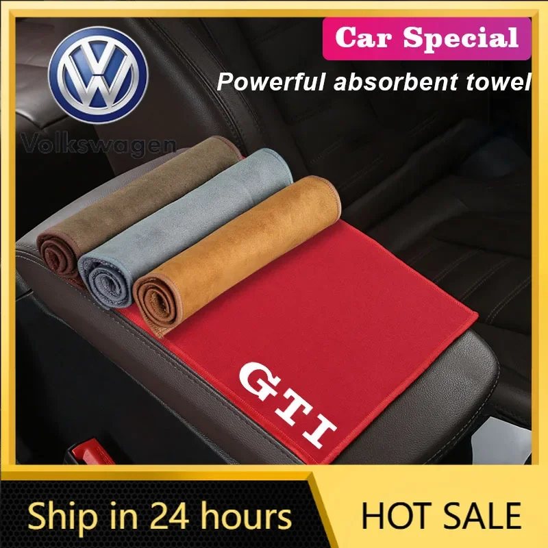 

For VW Volkswagen Jetta MK5 Golf 1Pcs Car interior accessories Microfiber Logo Cleaning Wash Absorbent Towel For VW GTI Polo Gol