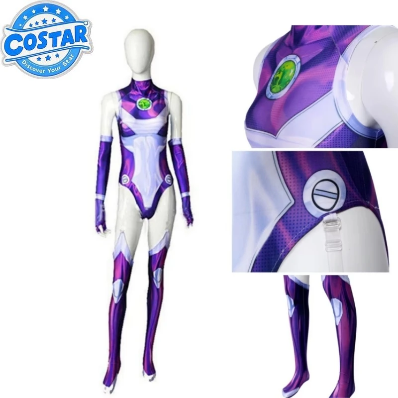 

Starfire Cos Titans Комбинезон супергероя Зентаи Боди Хэллоуин Аниме Косплей Костюм Сексуальные Женщины Карнавальная Вечеринка Индивидуальные