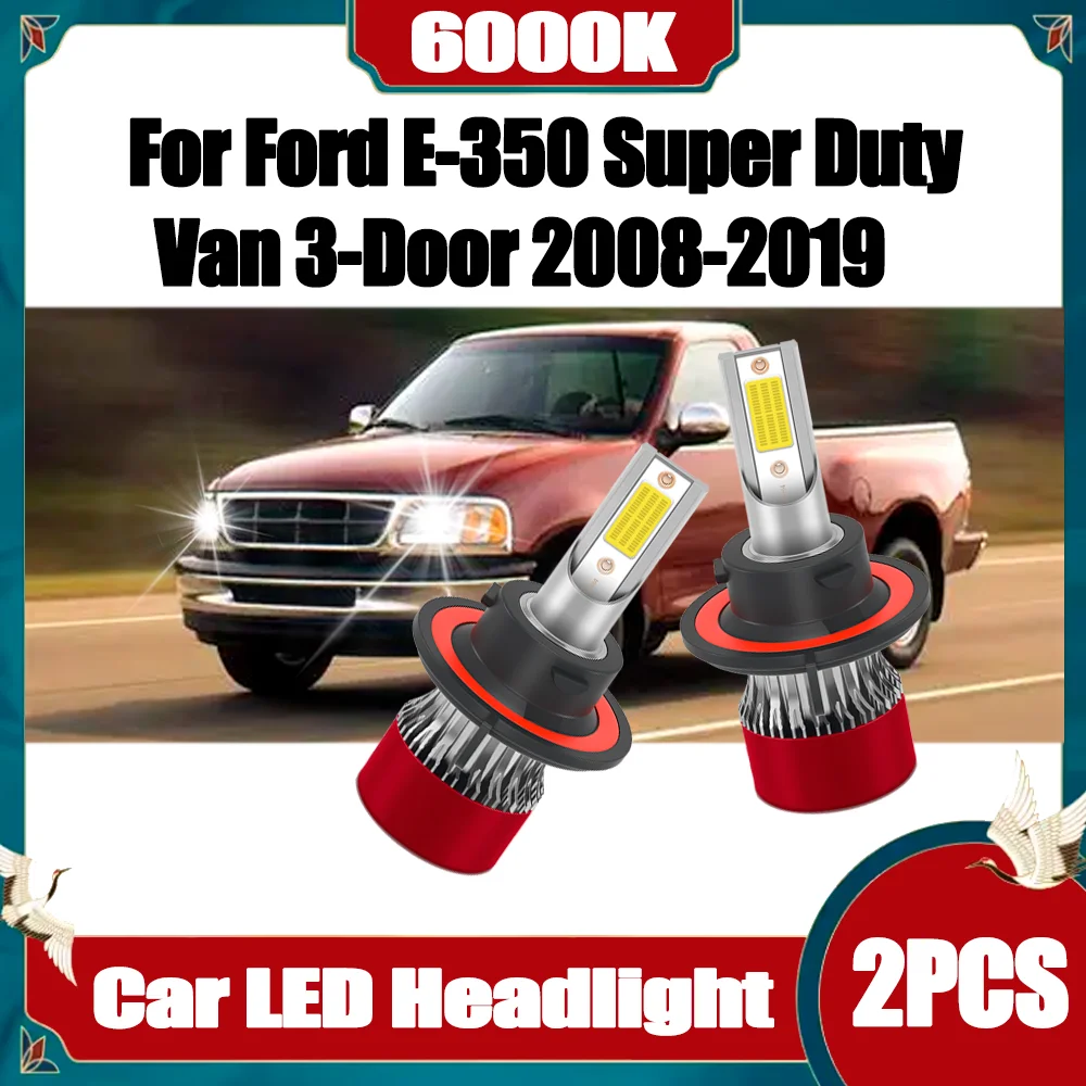 

2 шт., 30000 лм, автомобильные светодиодные фары, 150 Вт, 6000K, супербелые, турбо, автомобильные фары Canbus для Ford E-350 Super Duty Van, 3-дверные, 2008-2019 гг.