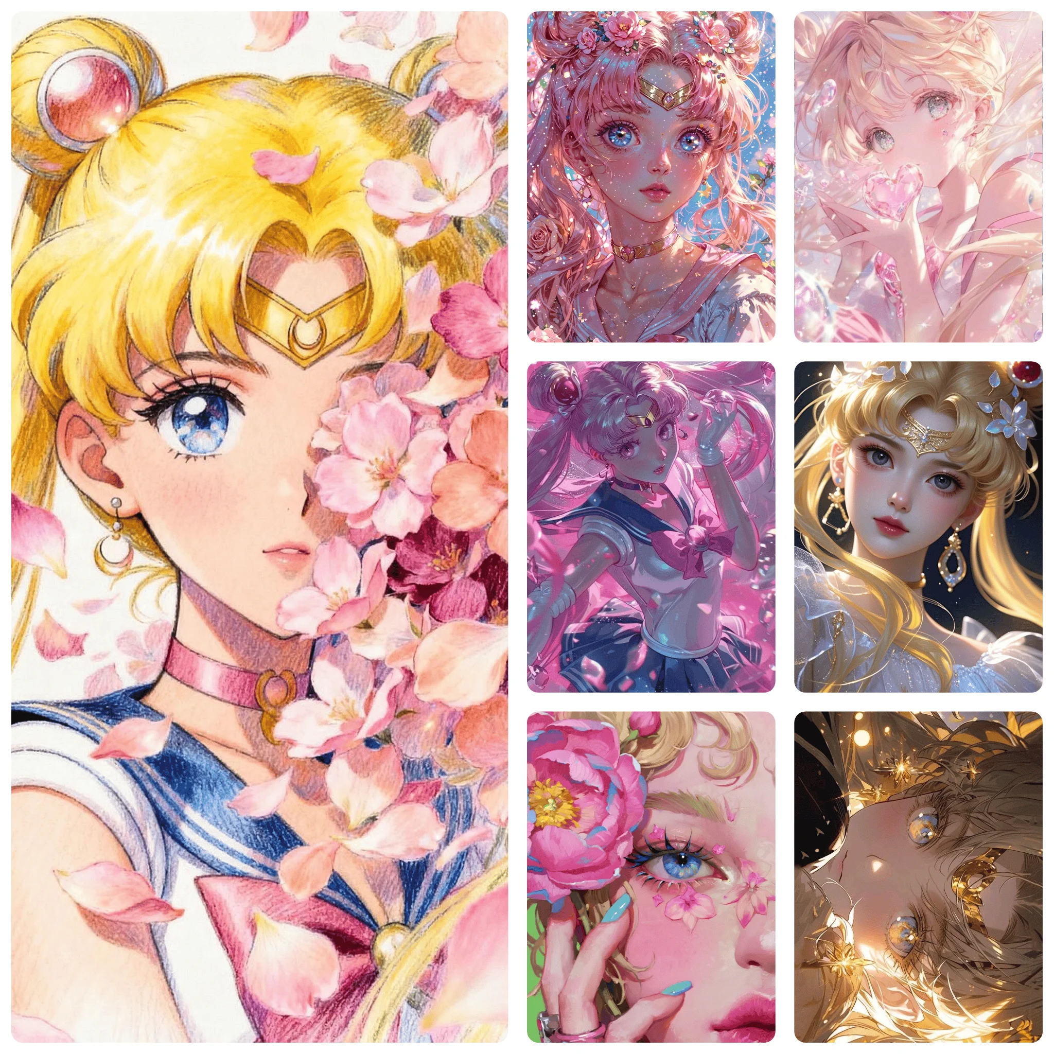 

Sparkling Sailor Moon with Cherry Blossoms 500 Piece Puzzle Magical Girl Artwork for Adults Gifts Home Decor