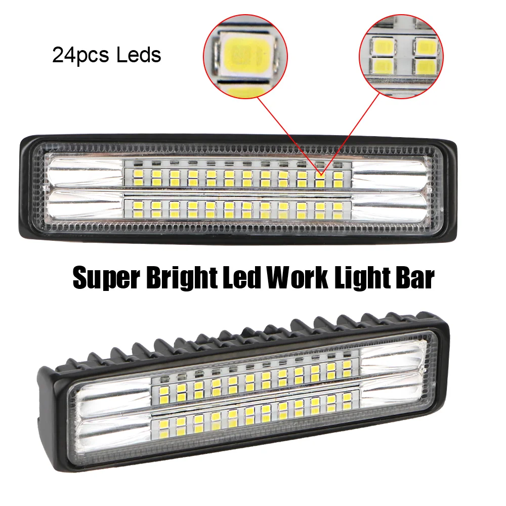 Nowe 28LEDs 72W Work Light Bar 12V 24V Flood Lamp Driving Fog Offroad LED Work Car Light For Ford Toyota SUV 4WD Led Beams