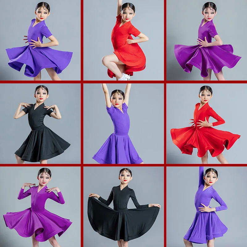 

Latin Dance Clothes For Girls Modern Standard Dance Clothing Rumba Practice Skirt Tango Salsa Dress Dance Stage Costumes DQL8009