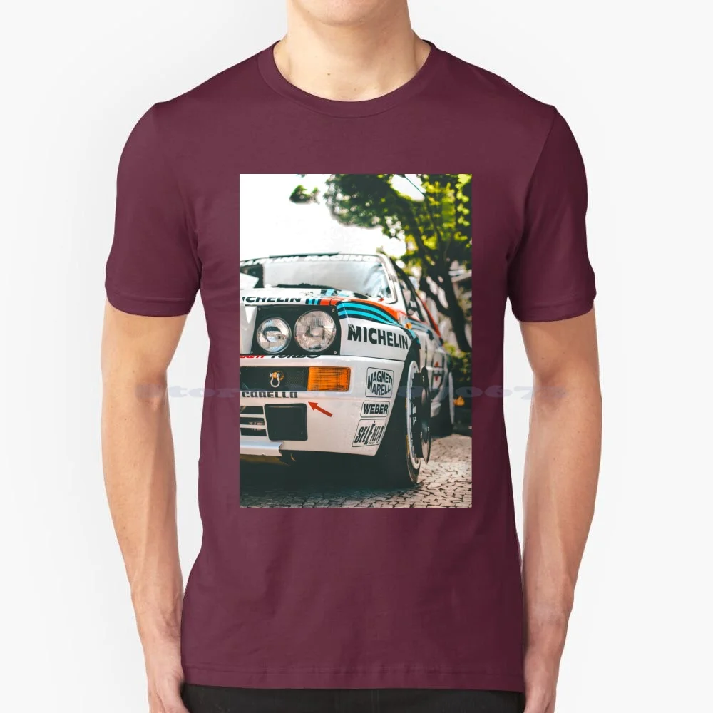 Lancia Delta Hf Integrale-Martini Racing T Shirt 100% Cotton Tee Lancia Delta Hf Integrale Martini Racing Rally Car Portugal