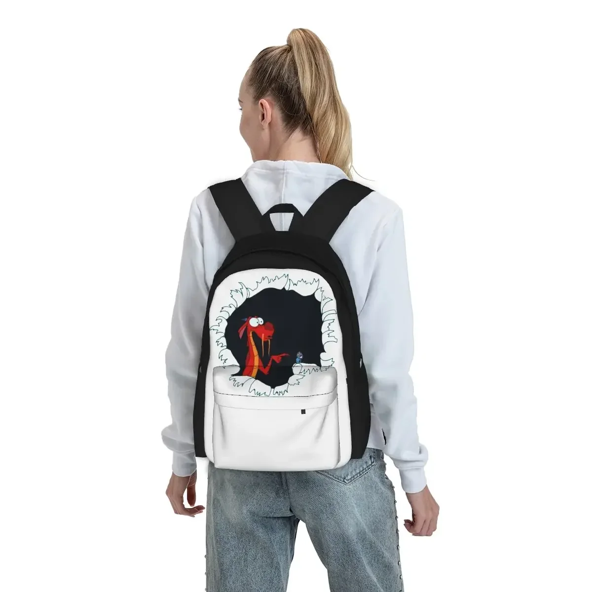 Рюкзаки Mushu From Mulan для мальчиков и девочек, сумка для книг, детские школьные сумки, детский рюкзак с героями мультфильмов, дорожный рюкзак, сумка на плечо