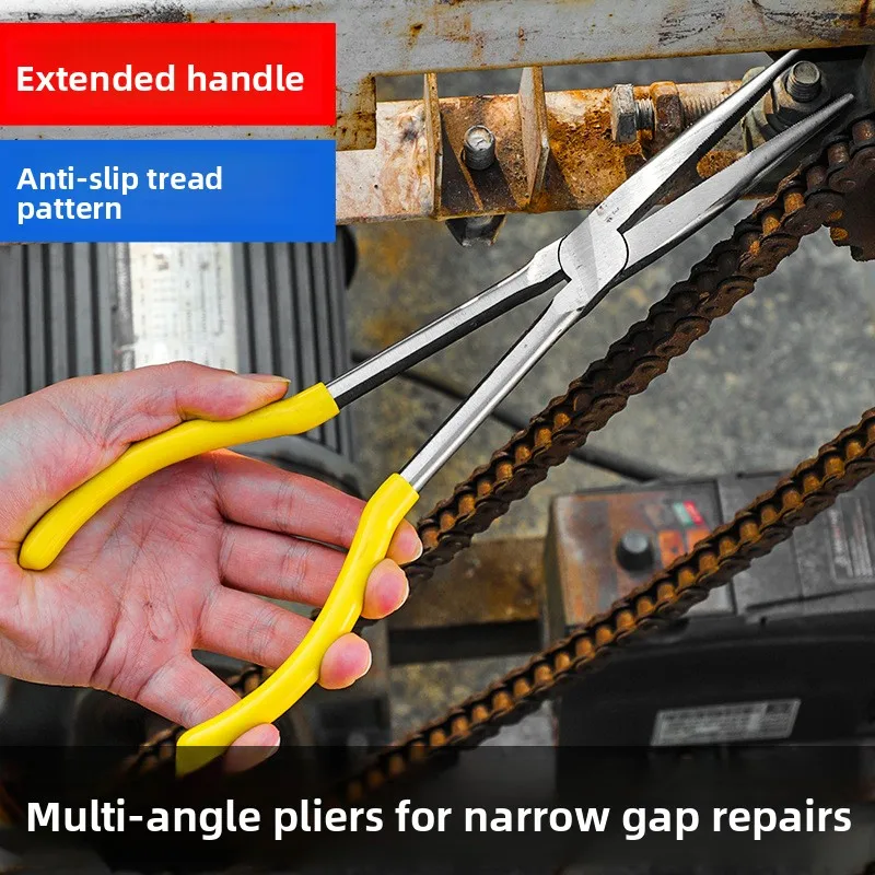 Industrial Long‑Nose Pliers, 11 Inch Large Multifunctional High‑Hardness High‑Carbon‑Steel Long‑Handle Maintenance