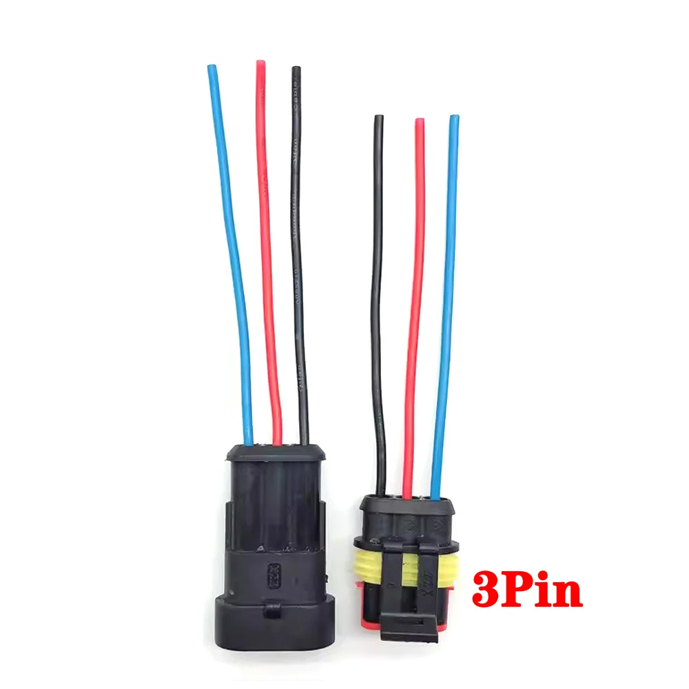 1 jeu de connecteurs électriques automobiles étanches, mâle femelle 1P 2P 3P 4P 5P 6P, prise avec faisceau de câbles pour voiture et moto