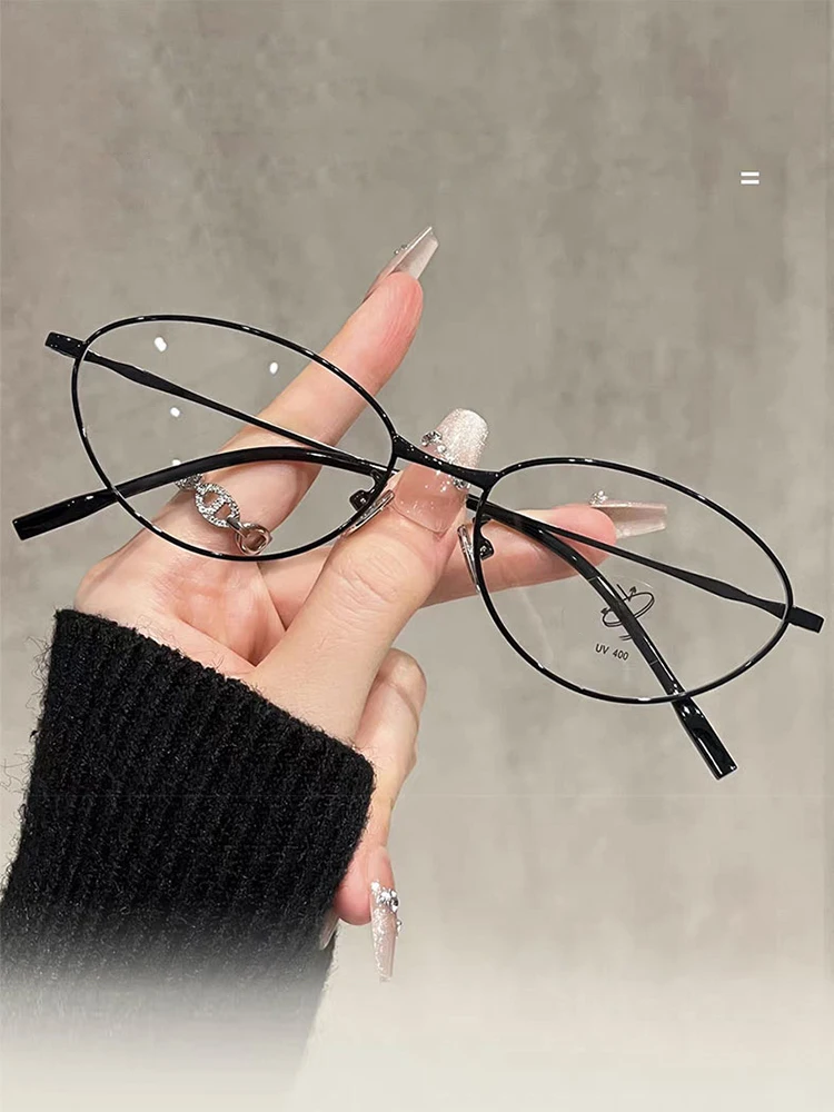 Nouvelles lunettes de lecture ultra-légères haut de gamme lunettes à monture en fil d'or Anti-lumière bleue ovale petite monture lunettes de lecture JH9212
