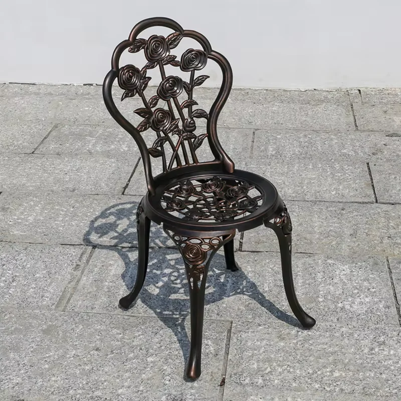 

2024 New Outdoor Cast Aluminum Chair Waterproof Patio Garden Chair Luxury Garden Disassembly Single Chair Small Balcony