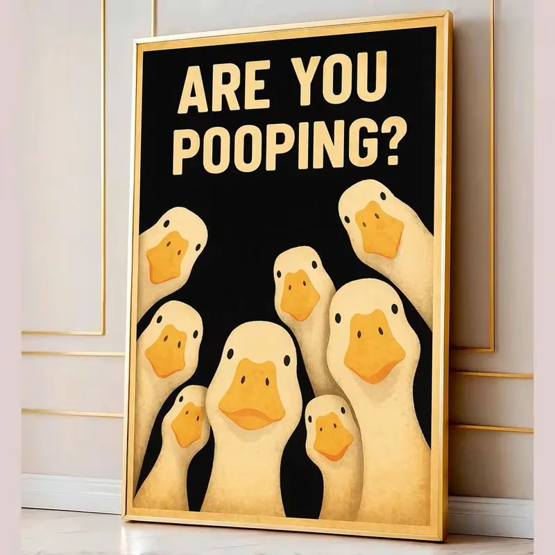 Wall Art for Living Room Home Decor Ducks Gather Animal Canvas Poster Art Nordic Room Decor, Home Decor Interior