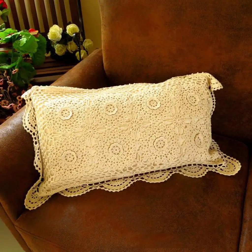 

Винтажная кружевная наволочка ручной работы/декор наволочки