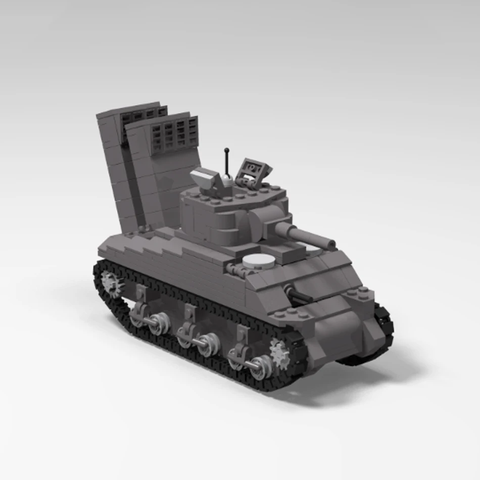 MOC سلسلة عسكرية مجنزرة دبابة m4a4 شيرمان الجيش القتال مركبة بنة التجمع نموذج كبار الطوب لعبة هدايا الاطفال #4