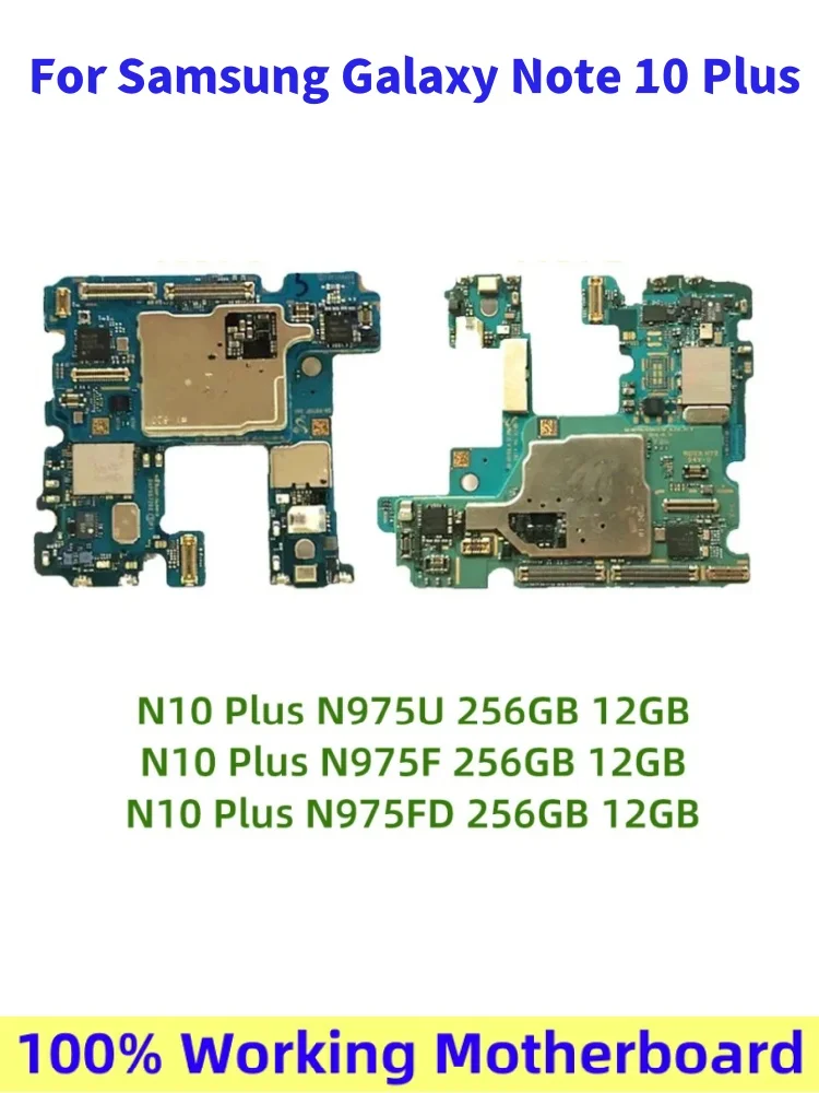 Fully Tested Unlocked For Samsung Galaxy Note 10 Plus N975F N975U N975FD N976B Logic Board Note10 plus Working Well Motherboard