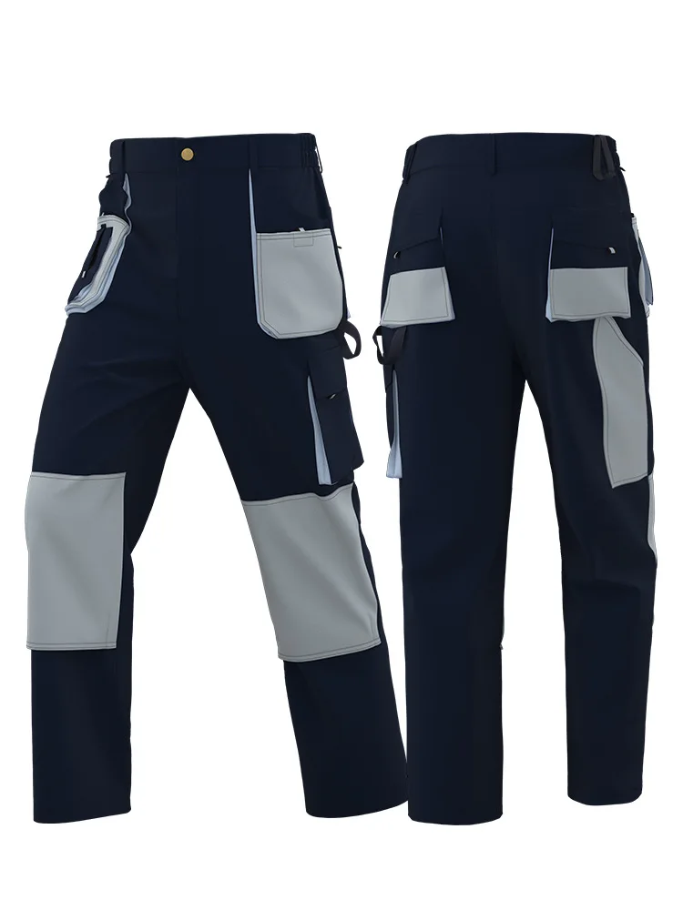 Men's Safe Protective Work Pants Oxford Cloth two tones Multifunctional Pockets Outdoor Durable Wear-resistant working trousers