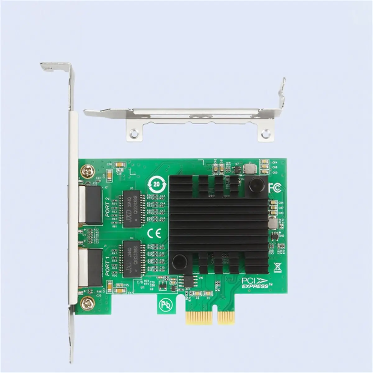 

(A26M) Адаптер сетевой карты PCIe X1 с 2 портами Gigabit Ethernet для настольных ПК с Windows 10/11 и Linux