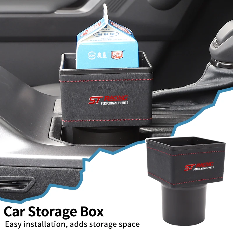 Universal Car Centre Console Storage Box Cup Holder Expansion For Ford ST Line Racing RS S Kuga Fiesta Fusion Mondeo Edge