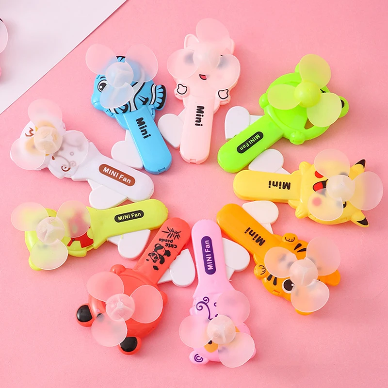 Cartoon Fan Hand Pressure Fan Children's Toy Cute Frog Bear Mini Student Portable Handheld Manual Summer Small Fans