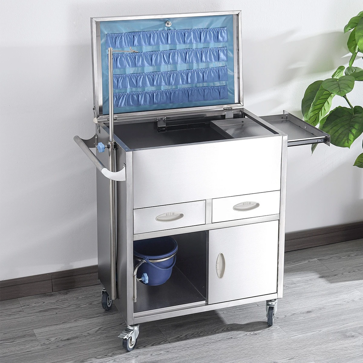 304 stainless steel rescue vehicle multi-functional anesthesia cart upper flip drug cart