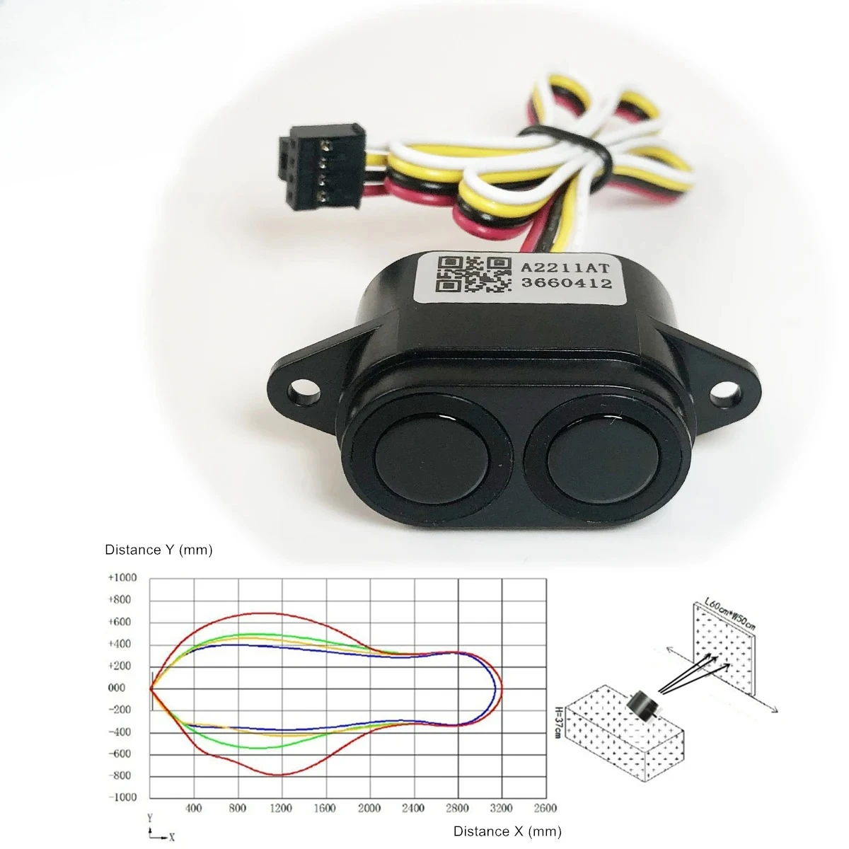 Mini Ultrasound Ultrasonic Sensor Module Range 300cm Blind Zone 2cm for AI Distance Measurement Liquid Level Water-Proof Light