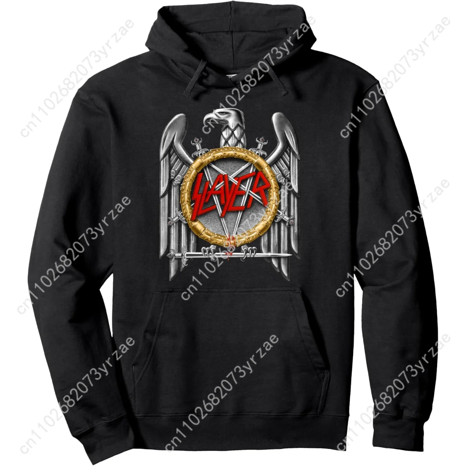 

Slayer Silver Eagle Retro Pullover Hoodie Mens Womens Pullover Fashion Comfortable Hoodies Sweatshirts Breathable Vintage Tops