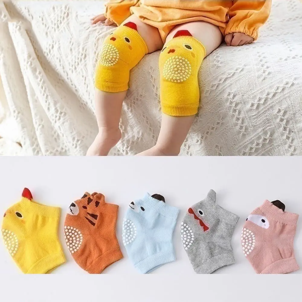 Cute Cotton Blend Knee Pad Anti-slip Anti-fall Crawling Protector Cartoon Kneepad