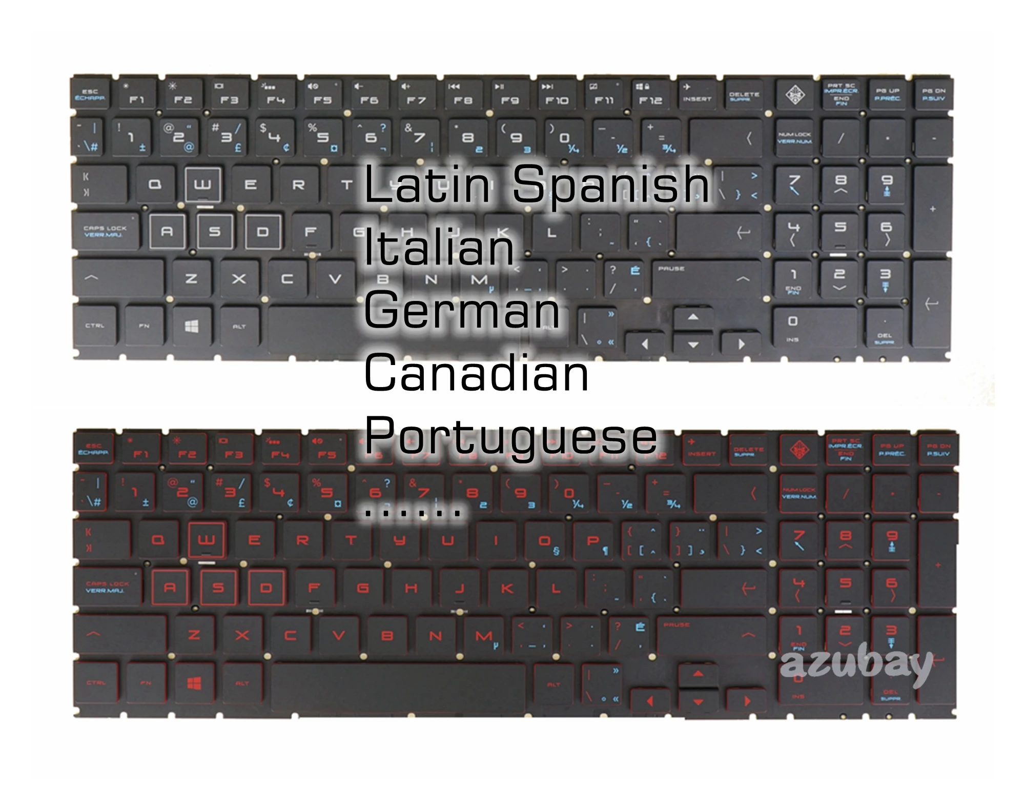 Canadian Italian LA Spanish German Portuguese Keyboard For HP Omen 15-dc 15-dc0000 15t-dc000 15-tdc100 15-dc2000 RGB/Red Backlit