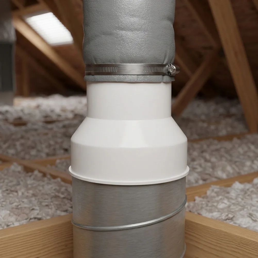 PVC Reducer Connector 100-200mm for Air Ducts Round Ventilation Pipe Adapter for HVAC and Air Movement Systems