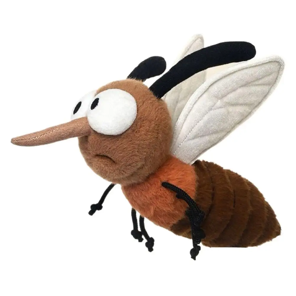

New Summer Mosquito Plush Toys 25cm Cute Stuffed Bugs with Angry Face Fluffy Dolls for Room Decor Children's Birthday Gifts
